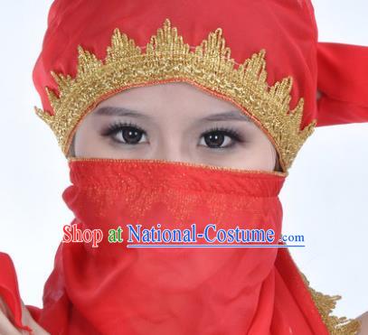 Asian Indian Belly Dance Accessories Yashmak India Traditional Dance Red Veil for for Women