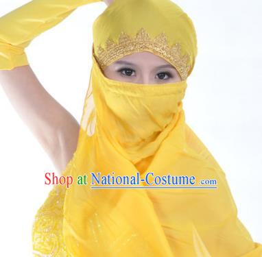 Asian Indian Belly Dance Accessories Yashmak India Traditional Dance Yellow Veil for for Women