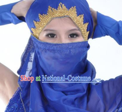 Asian Indian Belly Dance Accessories Yashmak India Traditional Dance Royalblue Veil for for Women