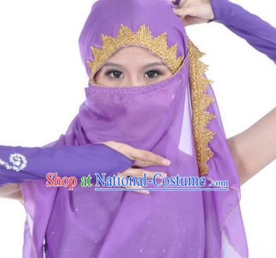 Asian Indian Belly Dance Accessories Yashmak India Traditional Dance Purple Veil for for Women