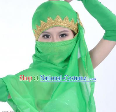 Asian Indian Belly Dance Accessories Yashmak India Traditional Dance Green Veil for for Women