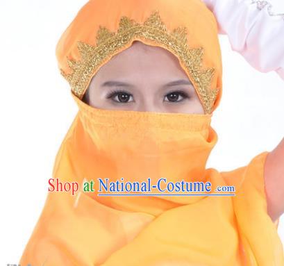 Asian Indian Belly Dance Accessories Yashmak India Traditional Dance Orange Veil for for Women