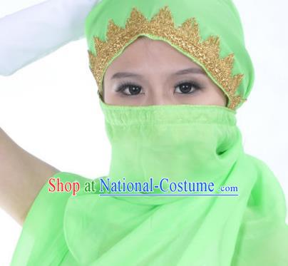 Asian Indian Belly Dance Accessories Yashmak India Traditional Dance Light Green Veil for for Women