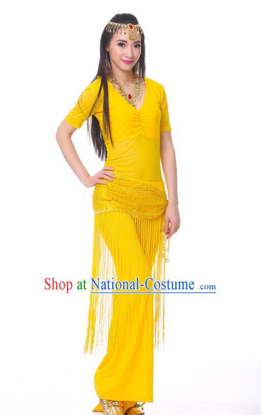 Indian Belly Dance Costume India Raks Sharki Yellow Suits Oriental Dance Clothing for Women