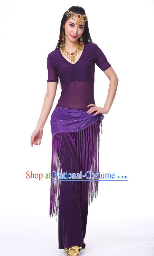 Indian Belly Dance Costume India Raks Sharki Purple Suits Oriental Dance Clothing for Women