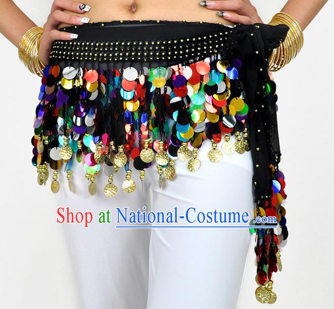 Indian Belly Dance Belts Colorful Paillette Waistband India Raks Sharki Waist Accessories for Women