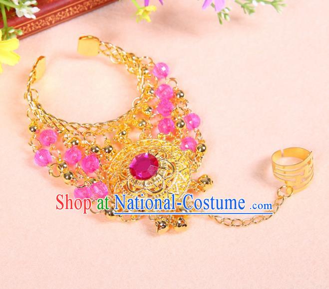 Top Belly Dance Accessories Pink Crystal Bracelets for Women