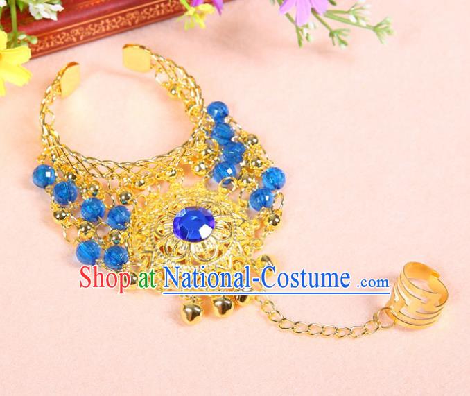 Top Belly Dance Accessories Blue Crystal Bracelets for Women