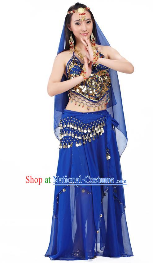 Top Indian Belly Dance Costume Oriental Dance Royalblue Dress, India Raks Sharki Clothing for Women