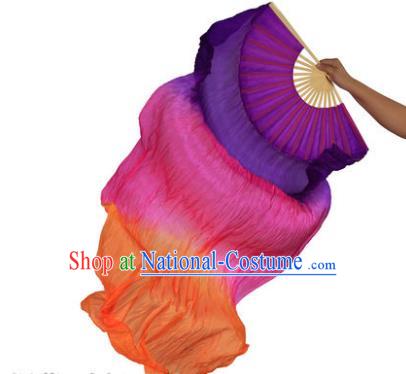 China Folk Dance Three-colour Folding Fans Yanko Dance Silk Fans for for Women