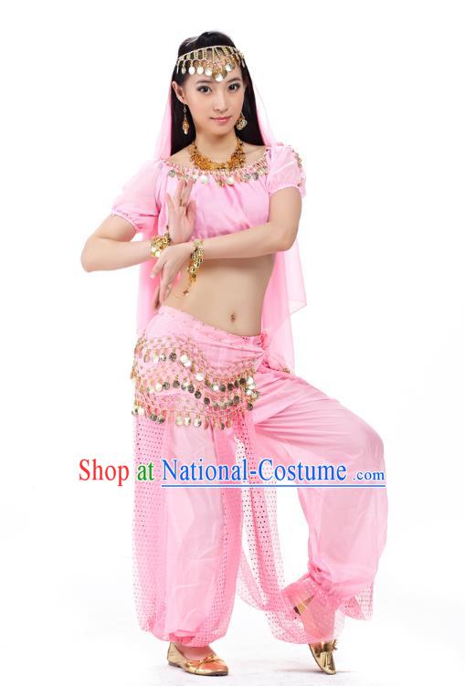 Top Indian Bollywood Belly Dance Costume Oriental Dance Pink Dress, India Raks Sharki Clothing for Women