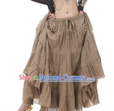 Indian Oriental Belly Dance Costume Brown Bust Skirt, India Raks Sharki Bollywood Dance Clothing for Women