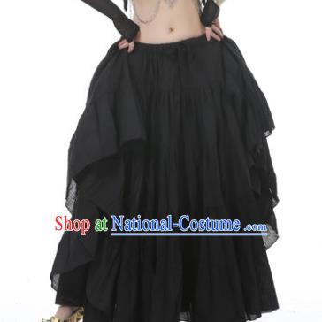 Indian Oriental Belly Dance Costume Black Bust Skirt, India Raks Sharki Bollywood Dance Clothing for Women