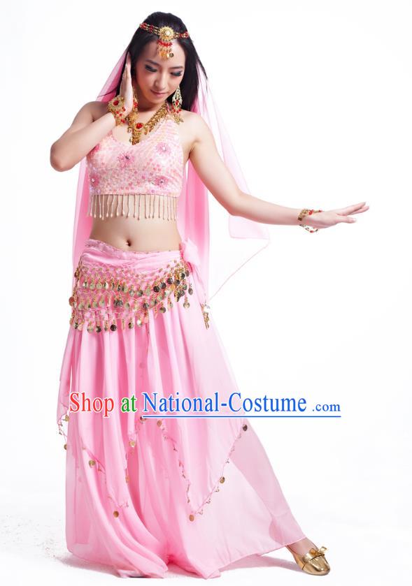 Indian Belly Dance Costume Oriental Dance Pink Dress, India Raks Sharki Bollywood Dance Clothing for Women