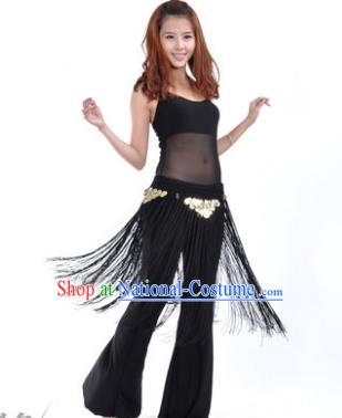 Indian Belly Dance Yoga Black Suits, India Raks Sharki Dance Clothing for Women