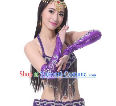 Indian Belly Dance Purple Sleevelet India Raks Sharki Accessories Raglan Sleeve for Women