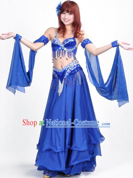 Indian Belly Dance Royalblue Dress Bollywood Oriental Dance Clothing for Women