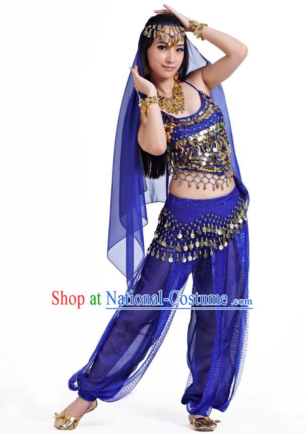 Indian Belly Dance Costume Bollywood Oriental Dance Royalblue Clothing for Women