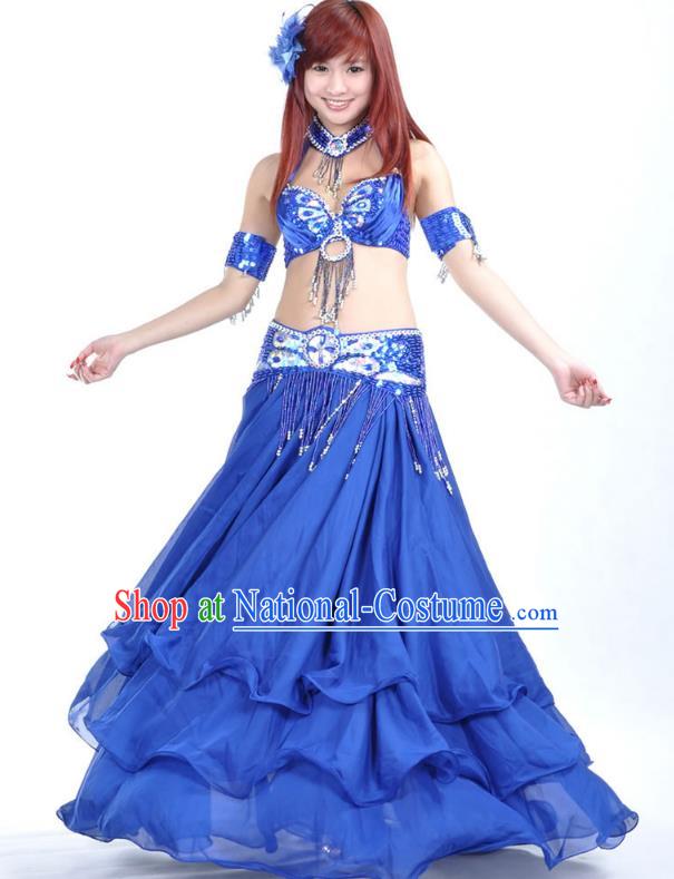 Indian Bollywood Belly Dance Royalblue Dress Clothing Asian India Oriental Dance Costume for Women