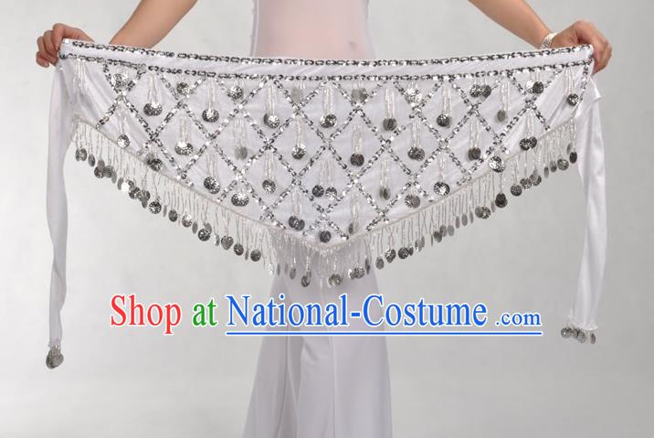 Indian Belly Dance White Belts Waistband India Raks Sharki Waist Accessories for Women