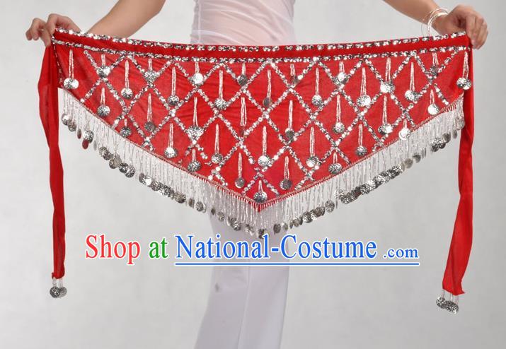 Indian Belly Dance Red Belts Waistband India Raks Sharki Waist Accessories for Women