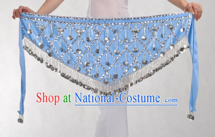 Indian Belly Dance Blue Belts Waistband India Raks Sharki Waist Accessories for Women