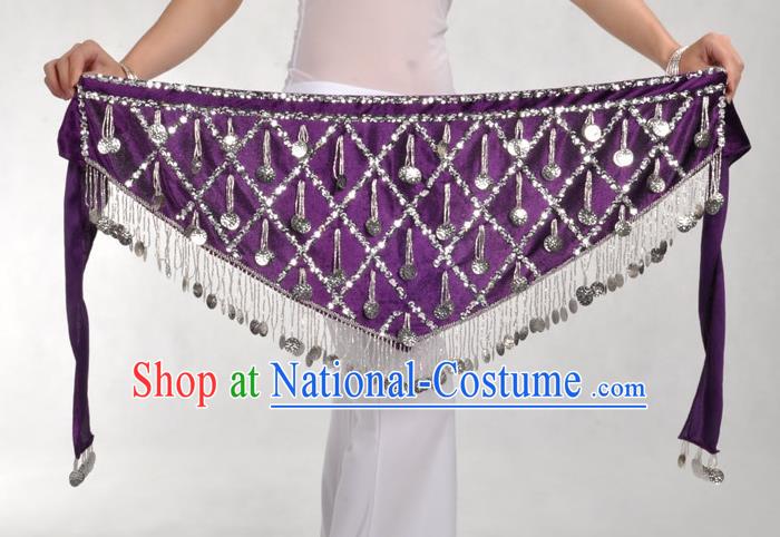 Indian Belly Dance Purple Belts Waistband India Raks Sharki Waist Accessories for Women