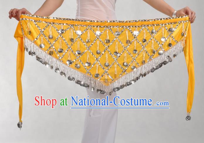 Indian Belly Dance Yellow Belts Waistband India Raks Sharki Waist Accessories for Women