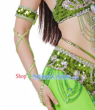 Indian Belly Dance Light Green Sleevelet India Raks Sharki Accessories Wristlet for Women