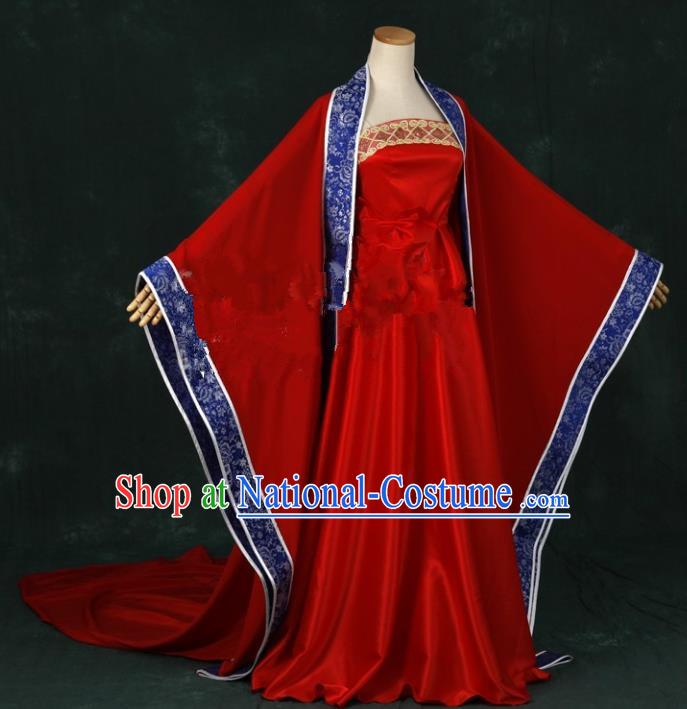 Traditional Chinese Tang Dynasty Palace Lady Wedding Costume Ancient Bride Clothing for Women