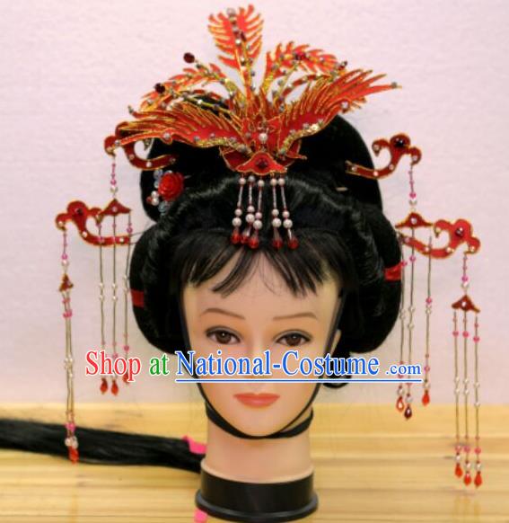 Traditional Handmade Chinese Beijing Opera Hair Accessories Princess Phoenix Coronet Hairpins Complete Set for Women