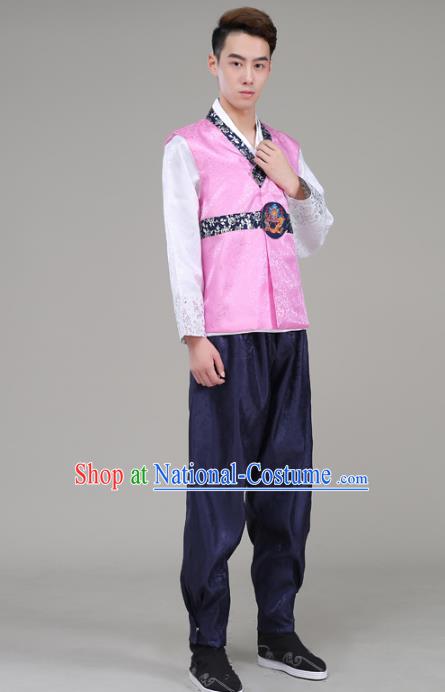 Asian Korean Court Dance Costumes Traditional Korean Hanbok Wedding Bridegroom Clothing for Men