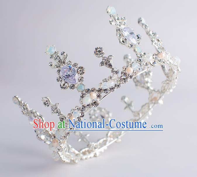 Handmade Classical Wedding Hair Accessories Bride Baroque Crystal Royal Crown Hair Coronet for Women