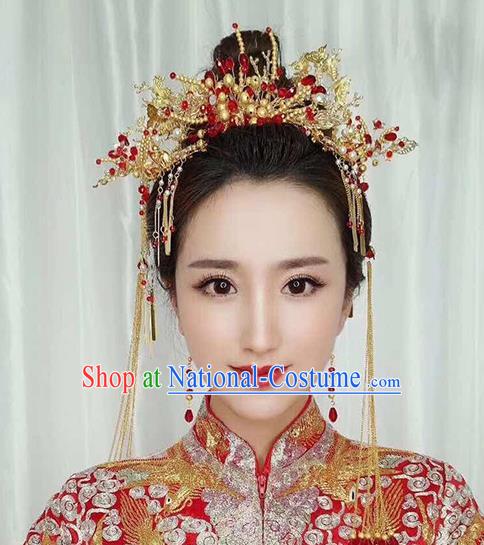 Chinese Handmade Classical Wedding Hair Accessories Ancient Tassel Hairpins Headdress for Women