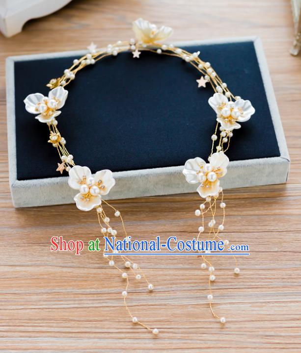 Handmade Classical Wedding Hair Accessories Bride Shell Flowers Hair Clasp Headband for Women