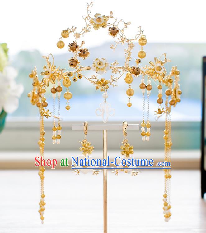 Chinese Hair Jewelry Accessories Xiuhe Suit Hairpins Headwear Headdress Hair Crown for Women