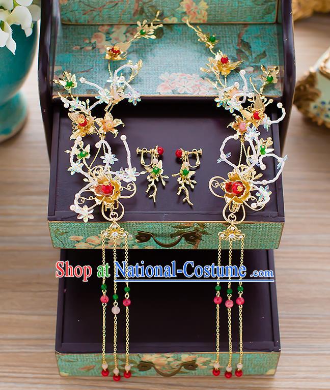 Chinese Handmade Classical Wedding Hair Accessories Ancient Hair Clasp Hairpins Headdress for Women