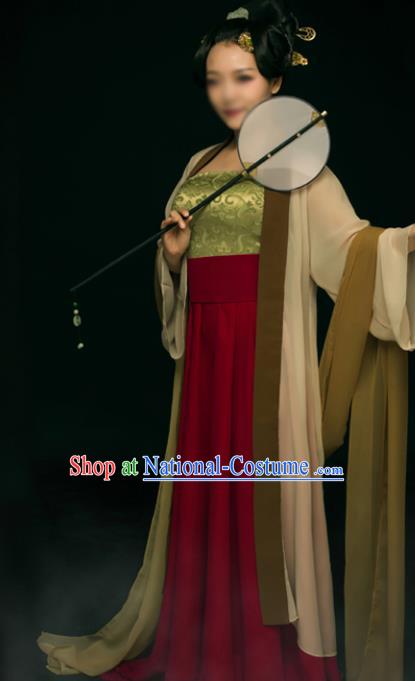 Traditional Chinese Ancient Imperial Concubine Costume, China Tang Dynasty Palace Lady Clothing for Women