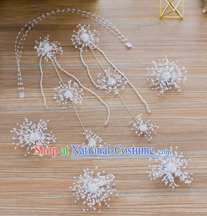 Handmade Classical Wedding Hair Accessories Bride Beads Hair Clasp Tassel Headband for Women