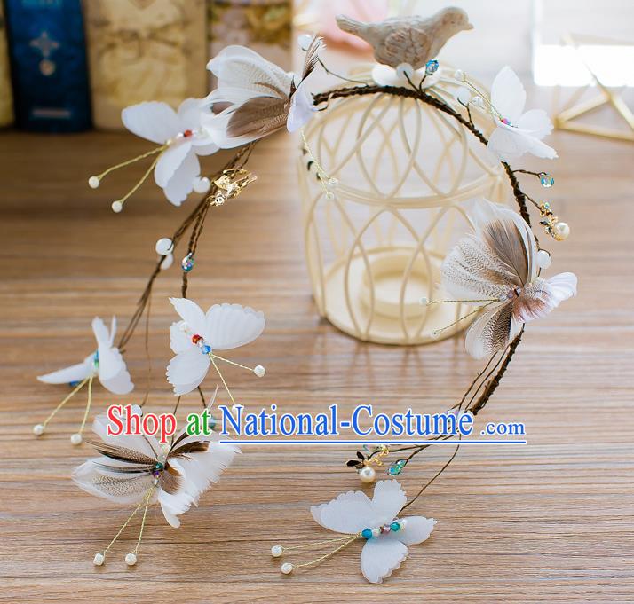 Handmade Classical Wedding Hair Accessories Bride Butterfly Hair Clasp Headband for Women