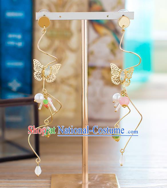 Handmade Classical Wedding Accessories Bride Ear Pendant Butterfly Earrings for Women