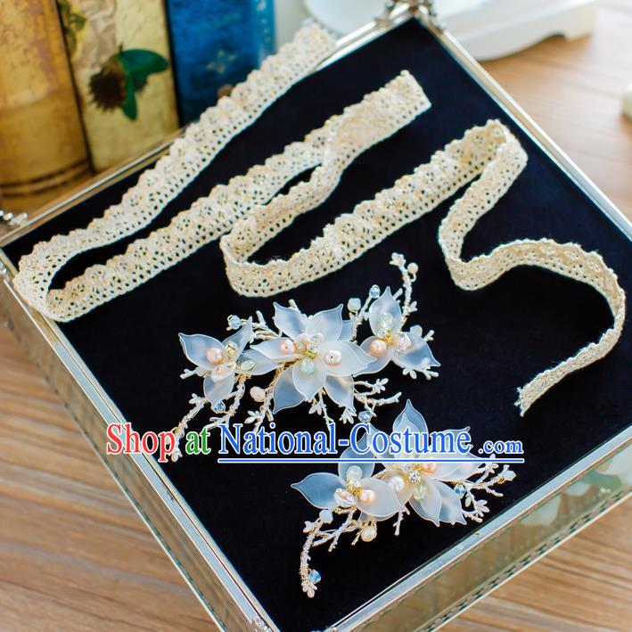 Handmade Classical Wedding Hair Accessories Bride Lace Hair Clasp Hair Stick Headband for Women