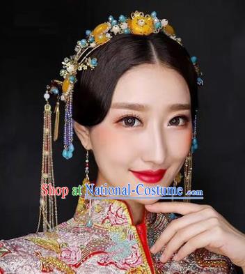 Chinese Handmade Classical Hair Accessories Ancient Palace Hairpins Tassel Hair Clasp Complete Set for Women