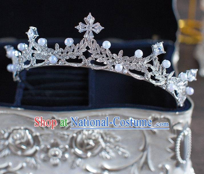 Handmade Classical Hair Accessories Bride Baroque Crystal Royal Crown Headwear for Women