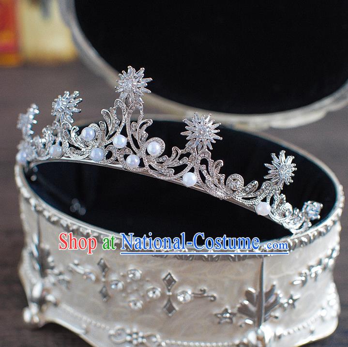 Handmade Classical Hair Accessories Bride Baroque Crystal Royal Crown Headwear for Women