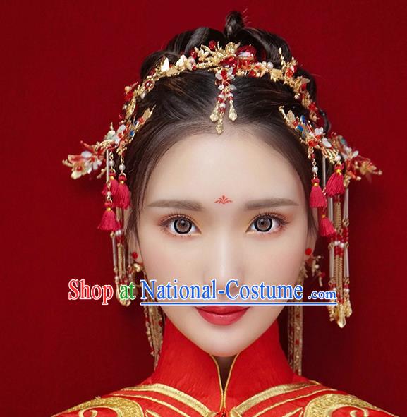 Chinese Handmade Classical Hair Accessories Ancient Bride Wedding Hair Clasp Hairpins Complete Set for Women