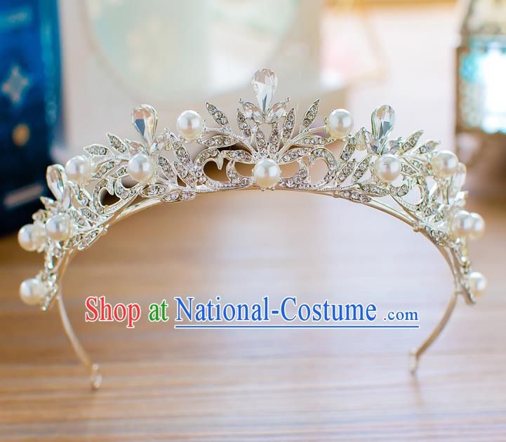 Handmade Classical Hair Accessories Baroque Crystal Royal Crown Princess Coronet for Women