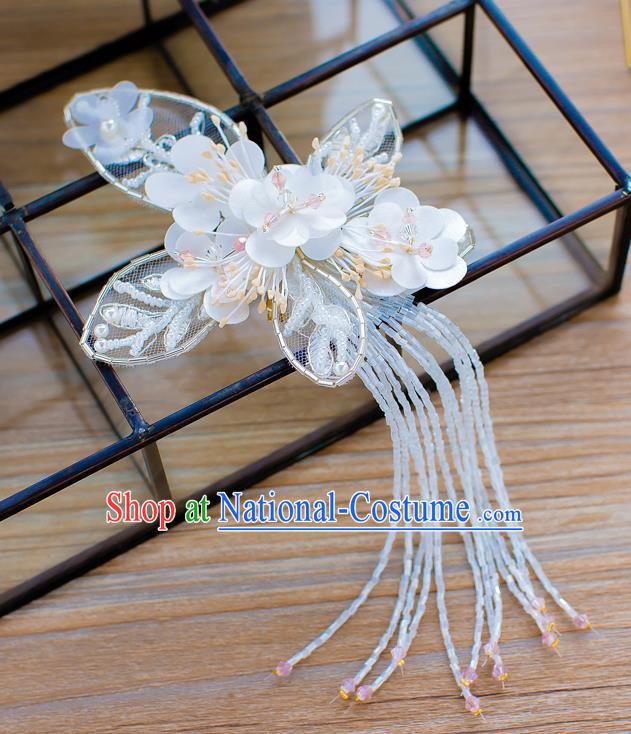 Handmade Classical Wedding Hair Accessories Bride Headwear Butterfly Tassel Hair Stick for Women