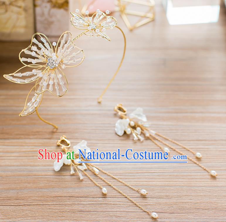 Handmade Classical Wedding Hair Accessories Bride Crystal Beads Hair Clasp Headband for Women