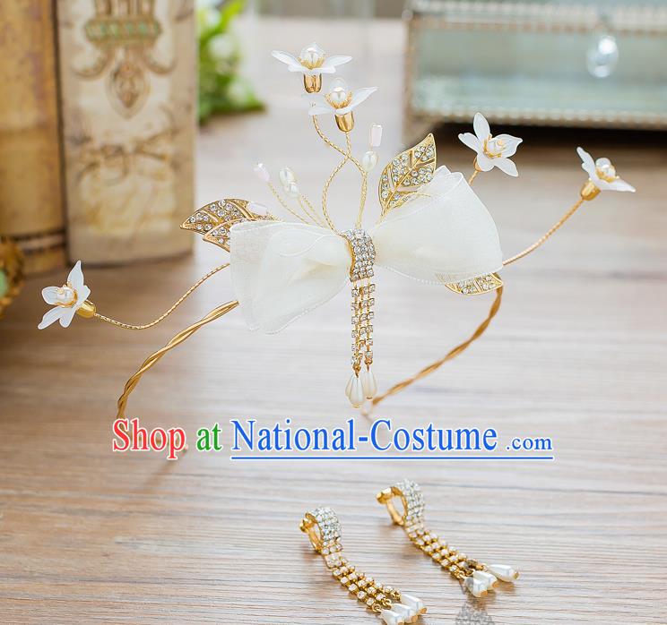 Handmade Classical Wedding Hair Accessories Bride Hair Clasp Bowknot Headband for Women